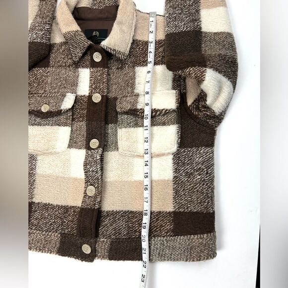 House of Harlow Buffalo Plaid Crop Wool Blend Jacket - Picture 6 of 8